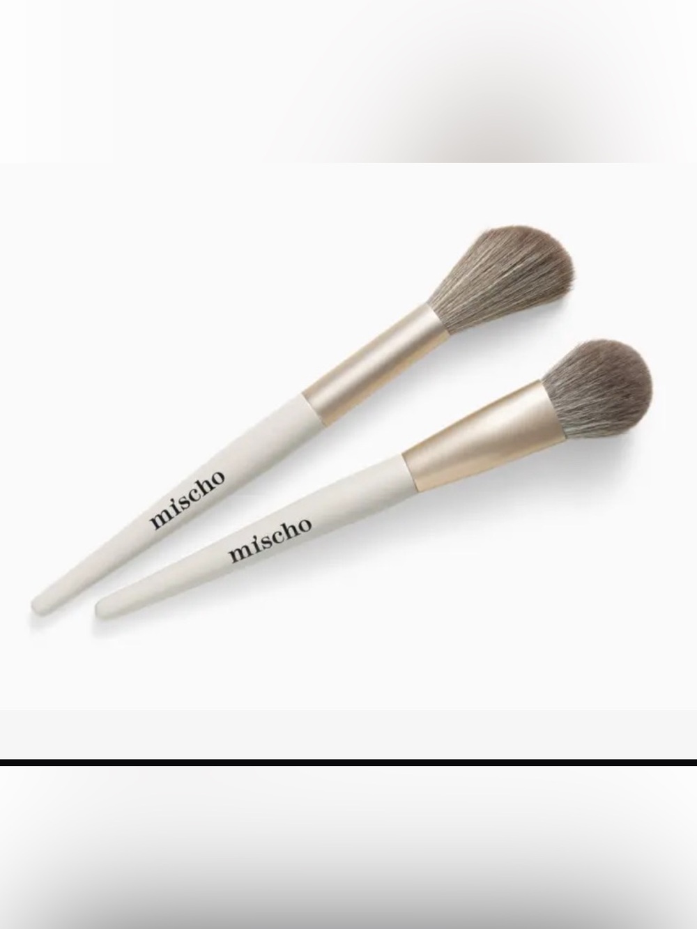 Mischo White & Gold Makeup Brush Duo